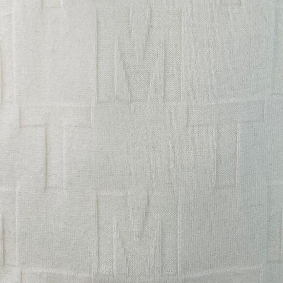 MR TURK Size XL Cream Monogram Merino Wool Crew Neck Pullover - Picture 2 of 9